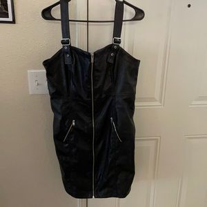 Black foe leather dress